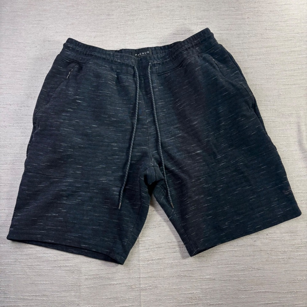 PacSun Mens Space Dye Sweat Shorts Charcoal Grey Elastic Waist Size L